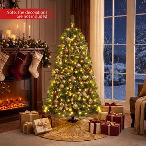 Albero di Natale Artificiale Premium Pre-Illuminato con 200/500 Luci LED Bianco Caldo, Pieghevole per Uso Interno, Opzioni da 6ft/7ft/8ft - Product Image 3