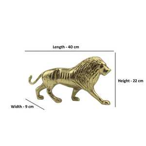Escultura de León de 22 cm de Alto x 9 cm de Ancho x 40 cm de Largo, Figura de Animal Hecha a Mano, Decoración de Mesa, Estilo Tradicional, Pieza de Arte para Sala de Estar - Product Image 3