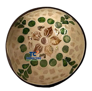 Proveedor de Vietnam, Tazón de Coco con Incrustaciones de Madreperla Barato, Bajo MOQ, Recuerdo, Regalo, Precio de Mayoreo Directo de Fábrica - Product Image 1