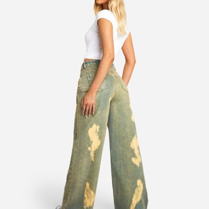 Jeans de Mezclilla Azules para Mujer, Corte Recto Clásico, Cintura Alta, Pantalones de Algodón, Logotipo Personalizado, Fabricante OEM, Pantalones de Mezclilla Elásticos al por Mayor - Product Image 4