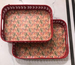 Bandeja de servicio Corte láser Diseñador Imprimir Esmalte Recubierto de metal Bandeja decorativa Pichwai Inicio Regalos promocionales Precio bajo por FWE - Product Image 2