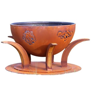 Chimenea Exterior con Soporte Linea Exports Inc, Chimenea Elegante con Acabado Antiguo Oscuro para Hogar, Hotel y Jardín - Product Image 1