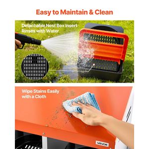 Nichoirs à poules en plastique haute résistance et acier galvanisé avec 4 compartiments, collecte facile des œufs, pieds de support, cages pour animaux - Product Image 5