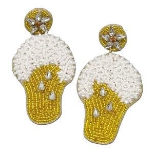 Pendientes colgantes de cinta de cuentas de semillas rosas bordadas con cuentas de moda hechas a mano con joyería llamativa de alta calidad para niña - Product Image 5