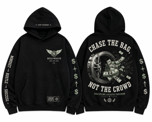 Sudadera con Capucha Universal Money Skeleton Hand para Hombre, Básica, Negra y Gris, 50% Algodón, 50% Poliéster, Antibacteriana - Product Image 2