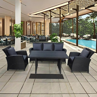 Ensemble de canapés PHU LINH LANGET PLW-LANGET 4 pièces, mobilier de restaurant, rotin/osier, design moderne, usage commercial extérieur