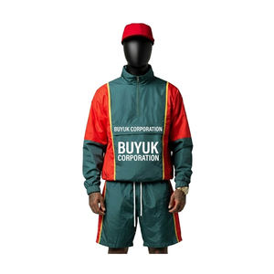 Conjunto Deportivo Personalizado Ecológico para Hombre, con Cordón Ajustable, 100% Algodón, Dos Piezas, Cortavientos, Sudadera con Capucha y Estampado - Product Image 1