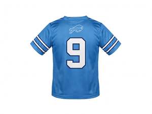 Maillot de football personnalisé tendance sublimé bleu clair, uniforme d'équipe à manches courtes, vêtements de sport imprimés numéro neuf, vente en gros OEM - Product Image 5