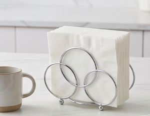 Porta servilletas de acero inoxidable con acabado pulido a espejo, perfecto para decoración elegante de mesas y organización del comedor. - Product Image 3