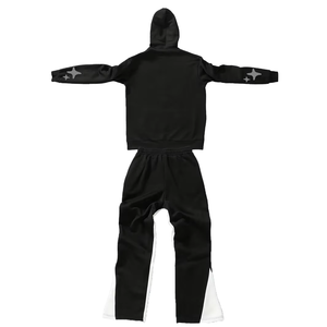 Ensemble sweat à capuche et jogging en coton épais avec imprimé en relief – Vente en gros - Product Image 2
