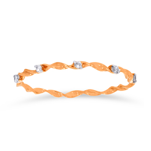 Anillo de Eternidad de Lujo con Diamantes en Oro Rosa para Mujer, Diseño de Cuerda Trenzada, Elegante Anillo Apilable para Boda - Product Image 1