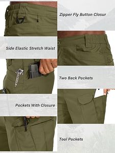 Men's Tactical Cargo Shorts Quick Dry Multi Pocket Outdoor Hiking Workwear Shorts - Product Image 5