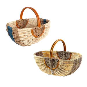 Cesta de Mimbre Natural Personalizable para Picnic, Mercado y Organización de Alimentos - Product Image 1