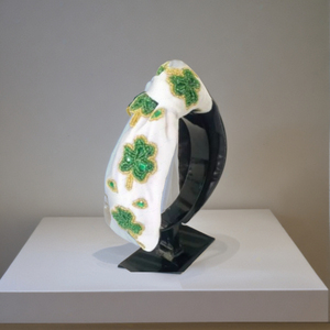 Hot Selling St Patrick Day Embroidered Knot <b>Headband</b> White Fabric Hairband with Green Shamrock Design for Women Comfortable 2026 - Product Image 3