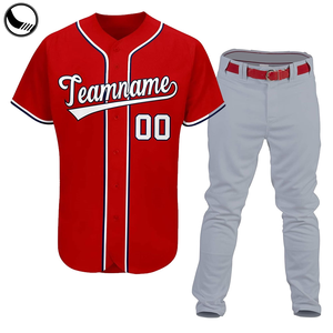 Camiseta de Béisbol con Estampado Floral Brillante y Bordado Personalizado, Estilo Uniforme, Venta al Por Mayor, Jersey de Béisbol Deportivo Barato - Product Image 1