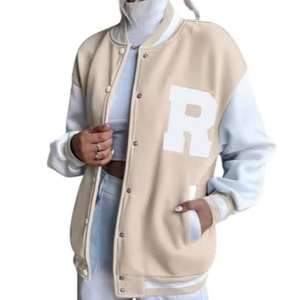 Chaquetas Varsity para Mujer, con Botones, Personalizadas con Logotipo, Transpirables, Cálidas para Invierno, Aceptan Servicio OEM, Gran Venta - Product Image 1