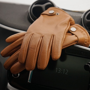 Luxury Winter Genuine Deerskin Leather <b>Gloves</b> for Men <b>Warm</b> Fur Lined Wool Knit Cuff Driving <b>Gloves</b> Soft Outdoor Fashion - Product Image 4