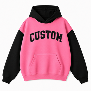 Custom Letter Print <b>Oversized</b> Hooded Sweatshirt Men's Blue Black Sleeve Casual Autumn Wear Fleece Knitted <b>Hoodie</b> - Product Image 5