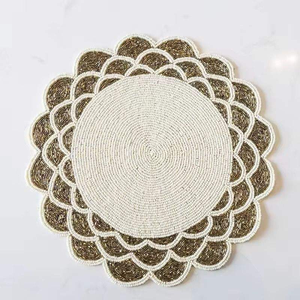 Needlework Beaded Placemats for Wedding <b>Parties</b> <b>Table</b> Mat for Dining <b>Table</b> Decoration by Creative Art Zone - Product Image 3