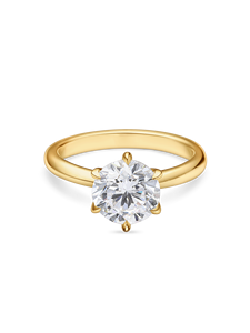 แหวนเพชรทรงกลมหกกรงเล็บ 1 กะรัต เพชรเลี้ยงในห้องปฏิบัติการ ดีไซน์แบบฝังหนามเตย สำหรับงานหมั้น ทำจากทองคำขาว ทองคำเหลือง ทองคำโรสโกลด์ และแพลตตินัม 18K - Product Image 4