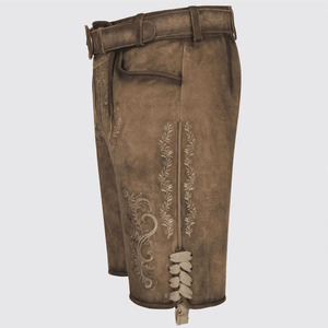 Shorts Lederhosen traditionnels bavarois pour hommes, 100 % polyester satiné, taille mi-haute, fermeture boutonnée, séchage rapide, anti-plis, imperméables, élégants - Product Image 4
