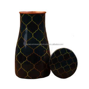 Personalized Wholesale Geometric Enameled Printed Pure Copper Water <b>Bottle</b> Jar for <b>Drinking</b> Water at Reasonable Price - Product Image 2