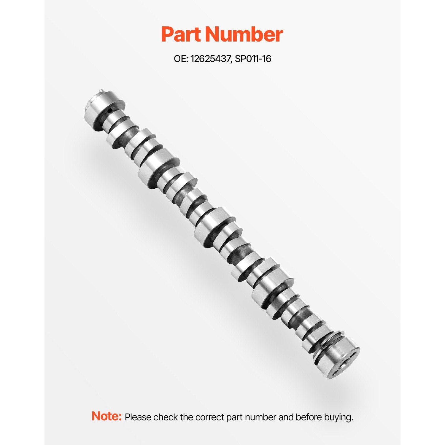 Norris 12625437 SP011-16 Camshaft for 1999-2013 for Gen3/4 Trucks Engine New Replace/Repair Cam and Bearing Bushes Bearing Parts Image 3