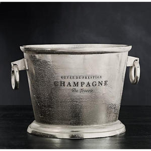 Refroidisseur de Champagne de style vintage de ferme en aluminium grand seau à glace à bière conteneur polyvalent baignoire refroidisseur de vin Logo personnalisé - Product Image 6