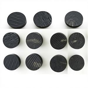Boutons en corne de buffle 100% naturels et écologiques, à dos plat, décorés de perles à 4 trous, noir jais, vierges, en vrac - Product Image 5