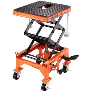 Forbici idrauliche per moto tavolo sollevatore 350 lb capacità Jack Stand ampio ponte J-ganci 4 ruote per moto ATV Dirt bike moto - Product Image 1