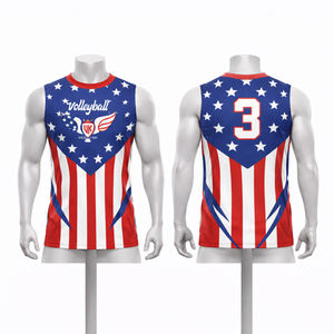 เสื้อวอลเลย์บอลสไตล์โปแลนด์แบบกำหนดเองสำหรับผู้ชาย แขนกุด พิมพ์ลายแบบ Sublimation ชุดทีม ระบายอากาศได้ดี แห้งเร็ว เสื้อกีฬา - Product Image 6