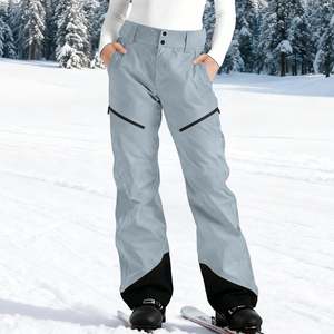 Articulated Knee Women's Softshell <b>Waterproof</b> Polyester Winter Sport <b>Trousers</b> with Zipper Fly Flexible Motion Athletic Slacks - Product Image 4