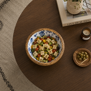 Tazón para Ensalada de Madera de Mango Artesanal con Estampado Esmaltado, Tazón de Madera Hecho a Mano, Apto para Alimentos, para Servir Frutas, Bocadillos, Decoración de Mesa de Cocina y Comedor - Product Image 2