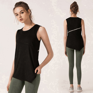 เสื้อกล้ามออกกำลังกายผู้หญิงผ้าเจอร์ซีย์แบบสวมใส่สบาย ระบายอากาศได้ดี แห้งเร็ว เป็นมิตรกับสิ่งแวดล้อม เหมาะสำหรับใส่ลำลองในฤดูร้อน ดีไซน์ใหม่ ปรับได้ตามต้องการ - Product Image 6