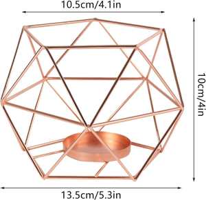Photophore en or rose élégant et décoratif pour la décoration de table à la maison - Product Image 2