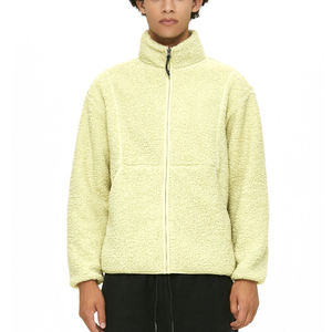 Wholesale Rate Men's Light Green Sherpa <b>Jackets</b> Professional Fleece Material Knitted Fabric Wool High Street Style Men's <b>Jackets</b> - Product Image 3
