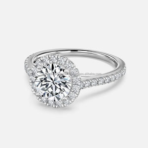 แหวนเพชรดีไซน์หรูหราคลาสสิกประดับทองคำขาวทรงโดมคู่ โดดเด่นสะดุดตา เหมาะสำหรับงานหมั้น งานแต่งงาน ของขวัญ งานเลี้ยง หรือขอแต่งงาน - Product Image 5