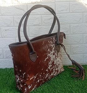 Sac fourre-tout en cuir de vachette véritable fait main, style rustique, couleur unie, avec fermeture éclair et broderie, sac à bandoulière décontracté vintage pour femme - Product Image 1