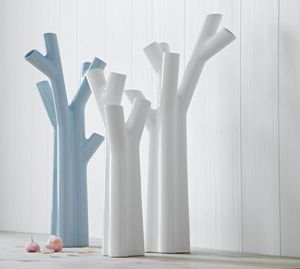 Minimalist Stainless steel Tree Branch Vase <b>Set</b> White and Blue Tabletop Decor Handmade for Home Office Decoration - Product Image 1
