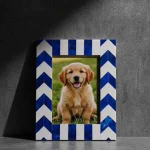 Cadre photo de luxe fait main en résine et os incrustés – Support photo moderne en mosaïque sur mesure pour une décoration intérieure haut de gamme - Product Image 6