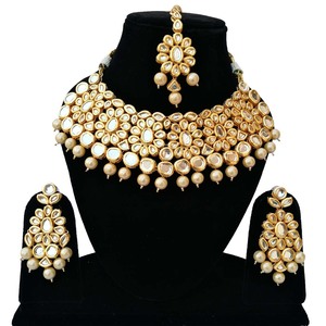 Vintage Style Zircon Flower Shape Alloy 24K Gold Plated Jewelry Set Necklace Earrings Headpiece White Wedding Anniversary - Product Image 1