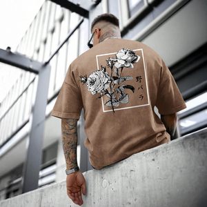 เสื้อยืดคอตตอนทรงโอเวอร์ไซส์สไตล์วินเทจสตรีทแวร์ พิมพ์ลายโลโก้แบบแอซิดวอช สำหรับผู้ชาย ผลิตในปากีสถาน แฟชั่นสตรีทแวร์ขายส่ง - Product Image 5