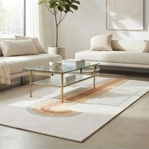 Hot Sale Modern Abstract Wool Acrylic Hallway <b>Rug</b> With Geometric Arch Design Non-Slip Rubber Backing Low Pile Tufted Style - Product Image 5