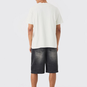 Camiseta gruesa 2026 con estampado personalizado para hombre, 100% algodón, camiseta de cuello simulado extragrande de peso pesado para hombre - Product Image 3