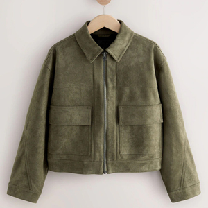 TWILL SPORTS Unisex"<b>s</b> Faux Suede Knitted Waterproof Windproof Heated Bomber Zipper <b>Jacket</b> Casual <b>Lightweight</b> For Winters - Product Image 2