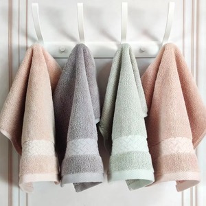 Ensemble de serviettes en coton 100% tricoté, couleur unie, rectangulaires, écologiques, pour usage domestique, douces pour la peau, séchage rapide - Product Image 2