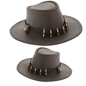 Chapeau de cowboy à large bord en laine 100% marron - Unisexe Adulte Casual Extérieur Quatre Saisons GENERSA SPORTS 50-52cm - Product Image 3
