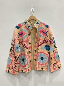 Embroidered Breathable Quilted Cotton Suzani Jacket Handmade Unisex - Product Image 5