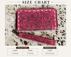 Producto en Tendencia 2026, Diseño Novedoso, Cartera de Cuero Hecha a Mano con Correa para la Muñeca, Cartera de Cuero Vacuno Genuino con Cierre de Cremallera para Mujer - Product Image 3