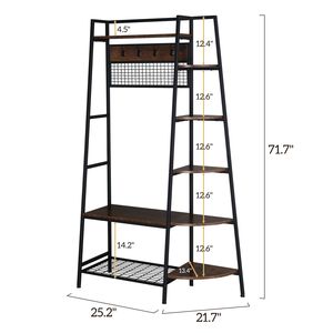 Organizzatore per Armadio Indipendente, Appendiabiti da Ingresso con Ganci, Scaffali Portaoggetti, Panca Portascarpe, Appendiabiti da Parete per l'Organizzazione della Casa - Product Image 5